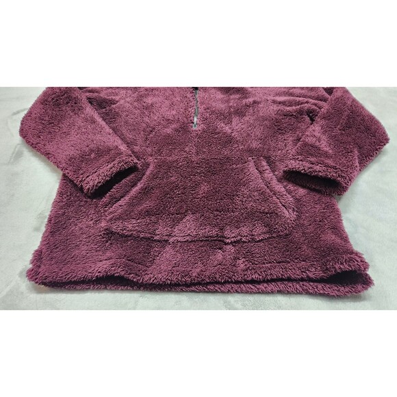 Victoria's Secret PINK Womens Small Plum 1/4 Zip Sherpa Pullover Hoodie Jacket - Picture 3 of 7